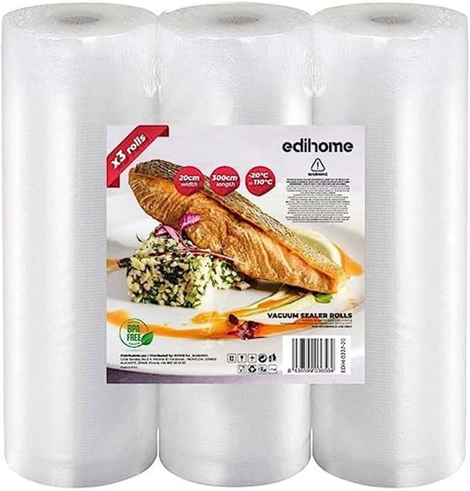 Bolsas Vacío Alimentos 20x300cm, 3 Rollos Bolsas Vacío Alimentos 20x300cm, 3 Rollos